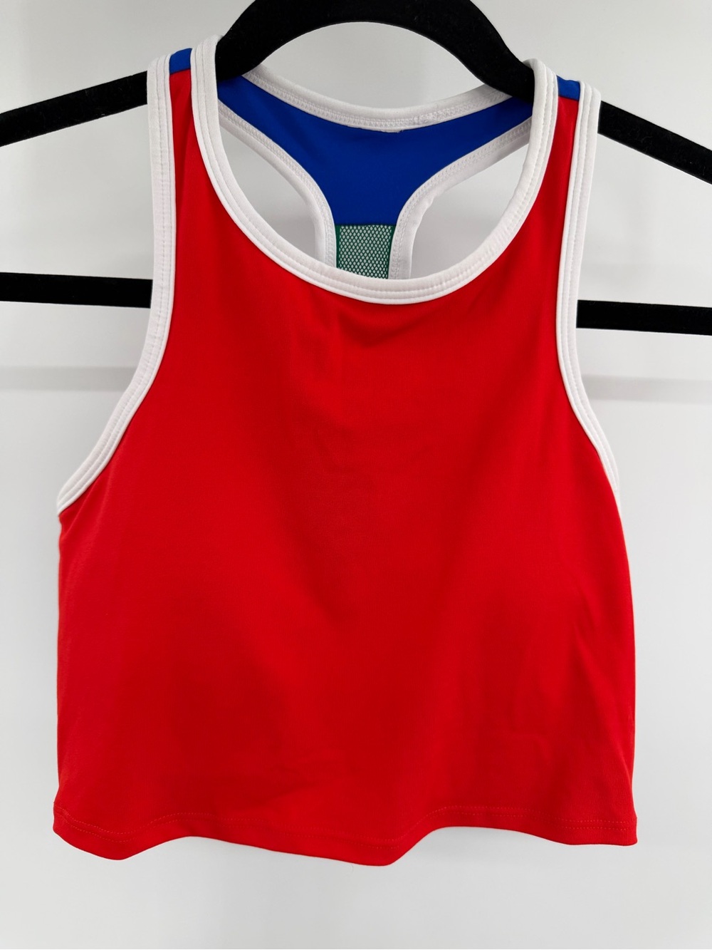Fabletics Colorblock Sports Bra Tank Blue Red Green Size Small